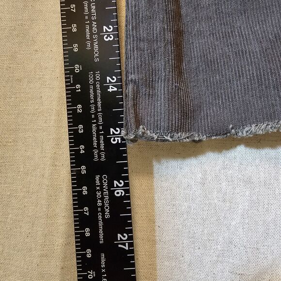 Current/Elliott Corduroy The Kick Jean Cropped in Washed Black Frayed Hem Sz 27 - Picture 8 of 12